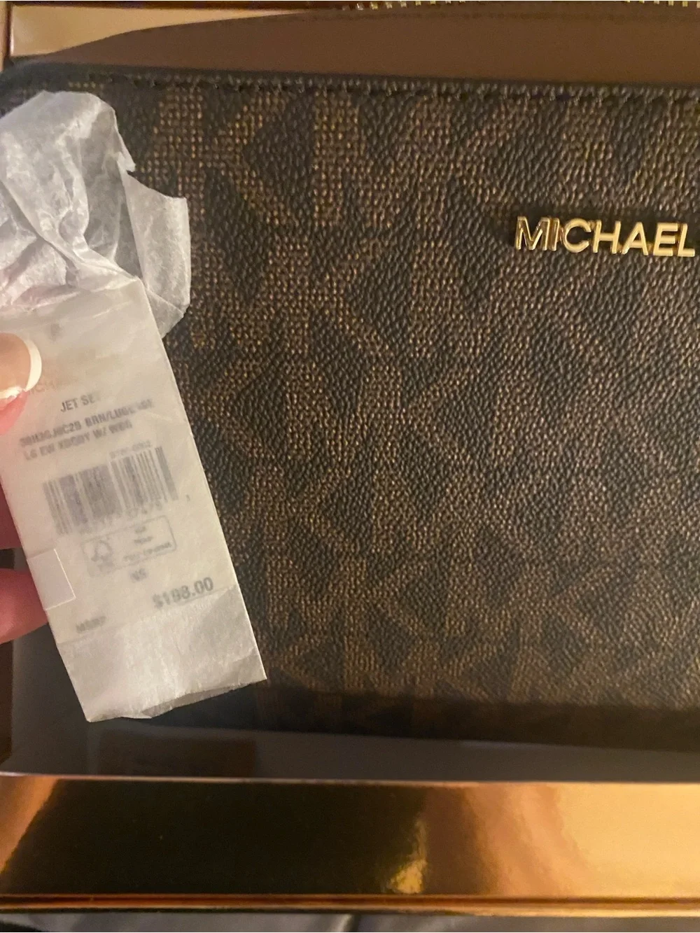 Michael Kors Black MK Monogram Crossbody Phone Case